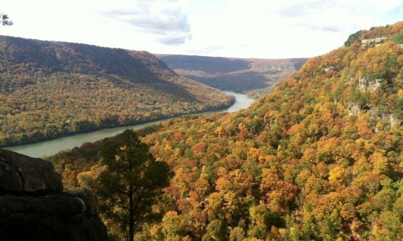 Fall colors in full effect for the Chattajack race in Chattanooga, TN. | Photo via: Chattajack.com